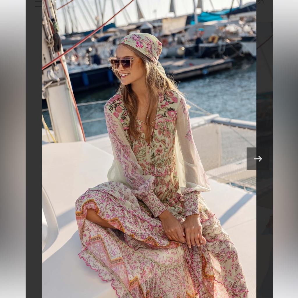 Hemant And Nandita Nora Long Maxi Dress- Sage
